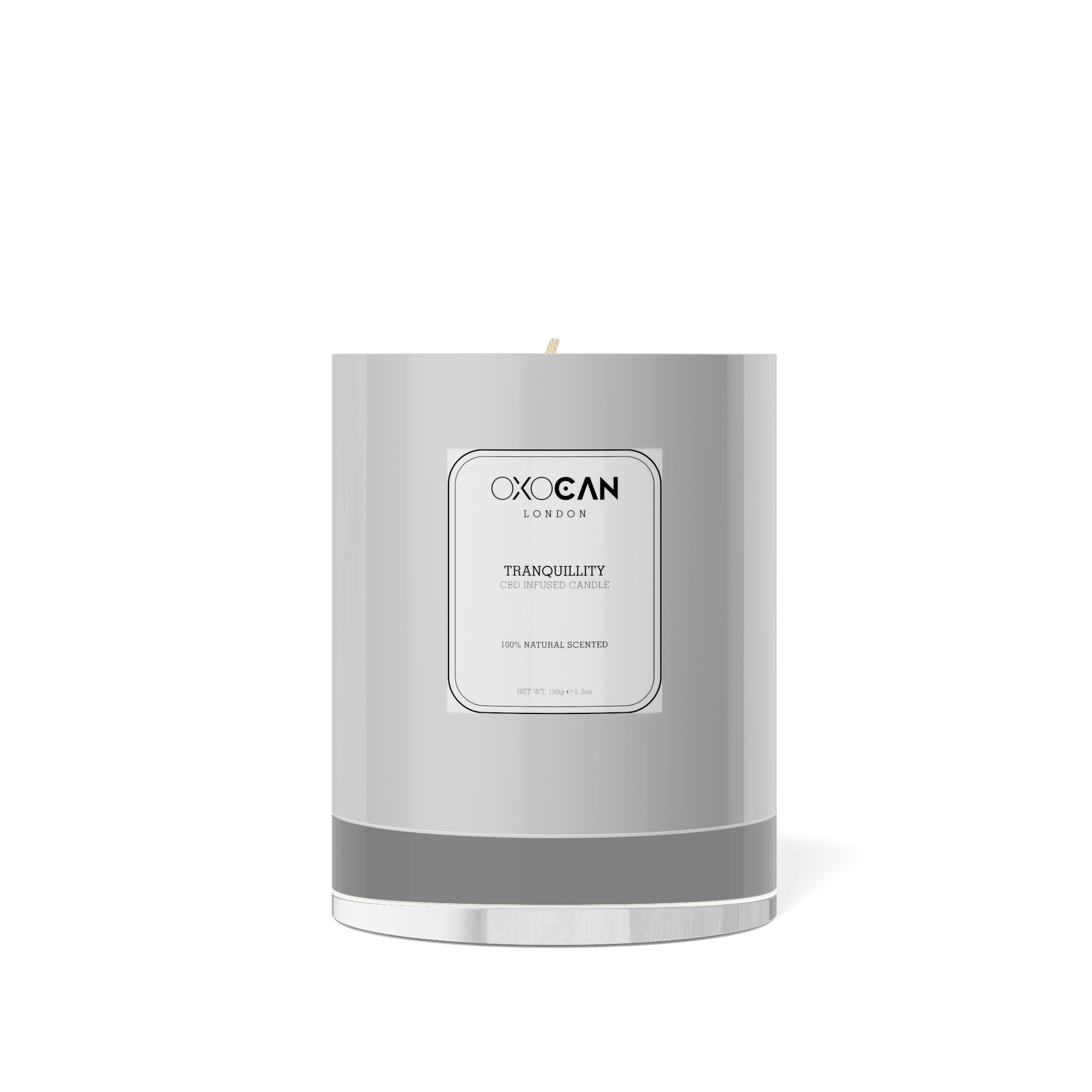 Oxocan Tranquillity CBD candle with lavender, chamomile and clary sage